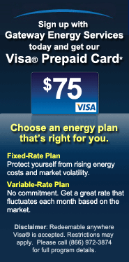 Gateway Energy Services Visa Prepaid Card